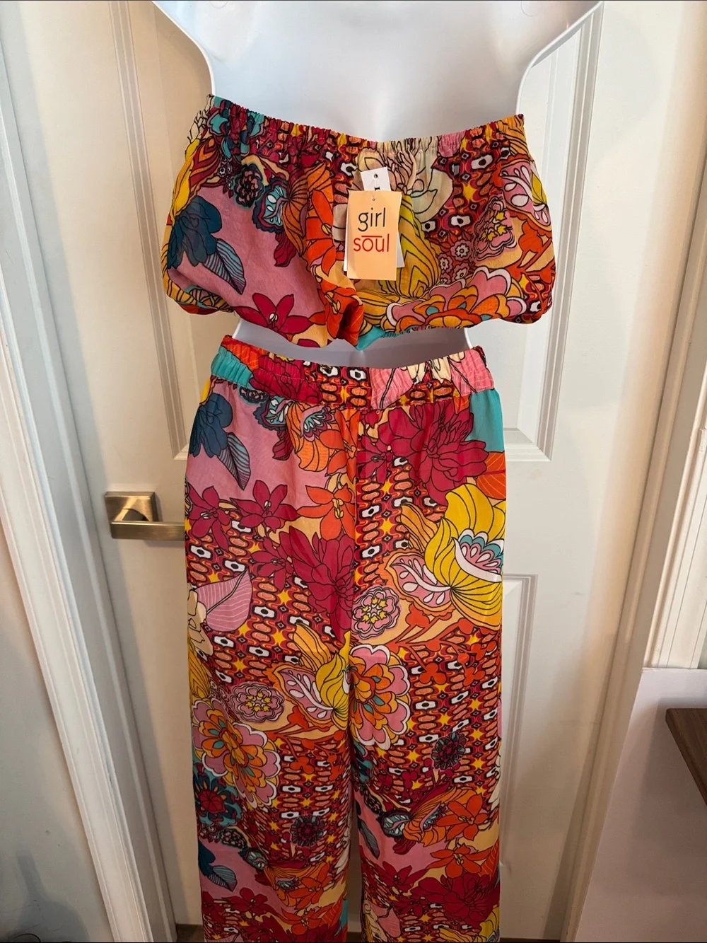 Floral Wide Leg Jumpsuit - Multicolor - Picture 7 of 13